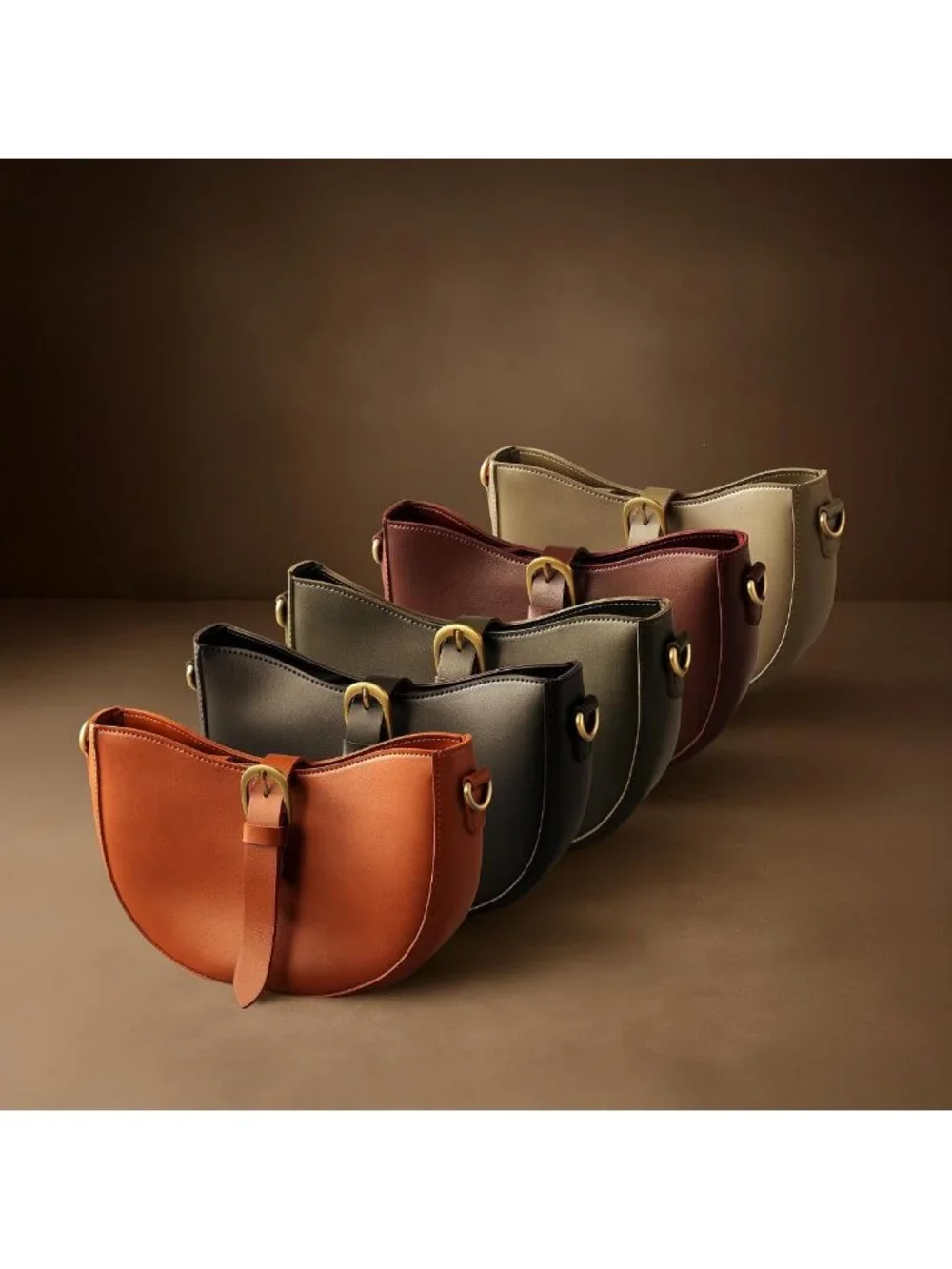 Vintage Vegan Leather Crescent Bag | Retro Hobo Satchel | Women's Lunar Purse